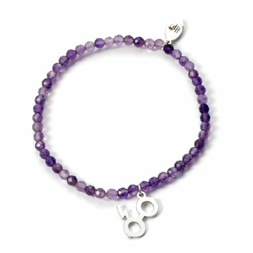 Image of Harry Potter Crystal Bracelet with Sterling Silver Lightning Bolt & Glasses Charm