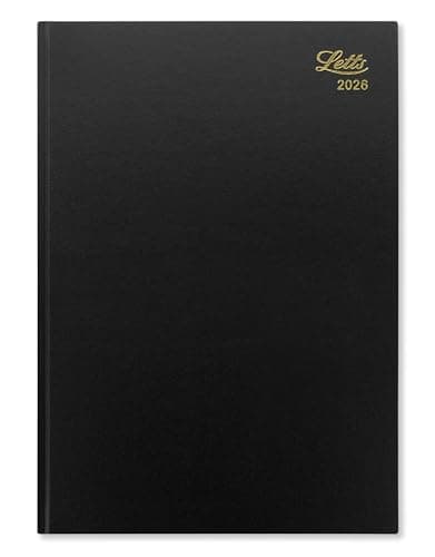 Image of Letts of London Standard A4 day to a page 2026 diary - Black 26-T11ZBK