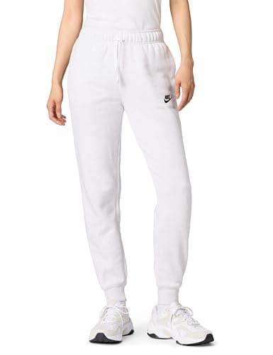 Image of Nike Women's Sportswear Club Fleece Mid-Rise Joggers, Birch Heather/Black, XS