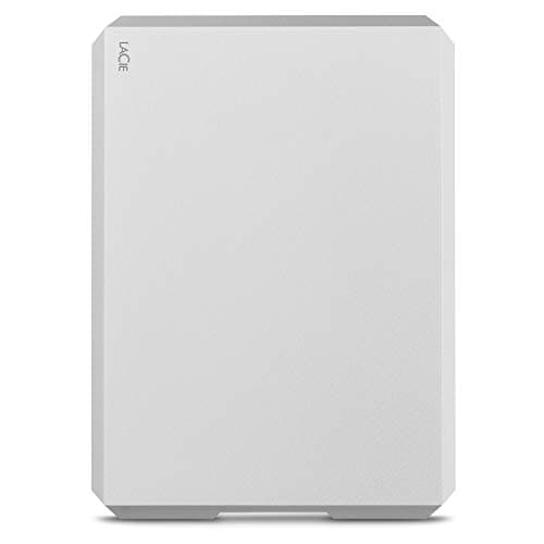 Image of LaCie Mobile Drive, 4TB , External Hard Drive, Moon Silver, USB-C, PC Mac iPad & iPhone, Data Rescue Service (STHG4000400)