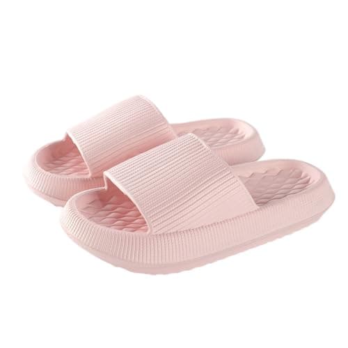 Image of ERLINGO Cloud Sliders for Women and Men, Non-Slip Shower Bathroom Slippers, Pillow Slides for Beach, Pool, and Outdoor Use (Pink, Adult, Women, 5, Numeric Range, UK Footwear Size System, 5.5, Medium)