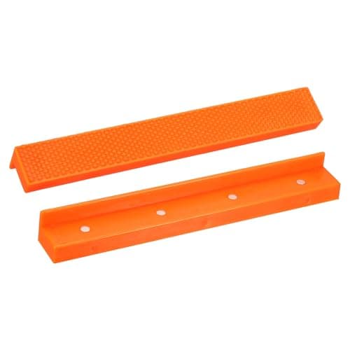 Image of sourcing map 1 Set Vise Jaw Pads 8" Rubber Flat Magnetic Vise Soft Jaws Standard Anti-Scratches Vice Covers Tools for DIY Making Woodworking Clamping Plumbing, Orange