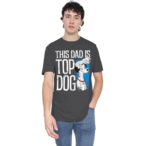 Image of Disney 101 Dalmatians This Dad is Top Dog Unisex T Shirt, Dark Heather, Large