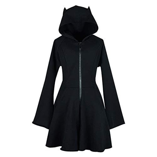 Image of Generisch Hoodie Women's Pullover Hoody Sweatshirt Hoodie with Hood Cute Hoodie Dress for Women Long Hooded Sleeves Women's Dress, black, 3XL