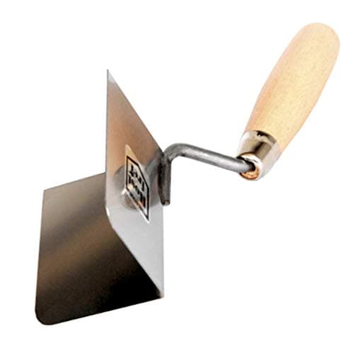 Image of Toolty Stainless Steel Lining, Plastering Trowel - External Corner Trowel - 80x60mm - Wooden Handle - for Brickwork and Plastering - DIY - TLTY-0801