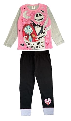 Image of The Nightmare Before Christmas Girls Pyjamas Together Forever, 2 Piece Nightwear Set, Multicoloured Age 7-8 Years