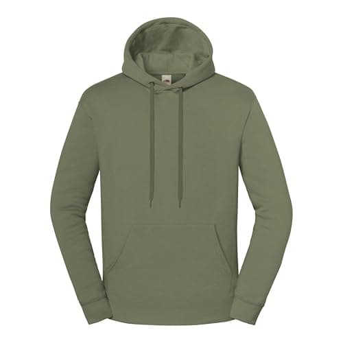Image of Fruit of the Loom Iconic Premium Hooded Sweat Classic Olive