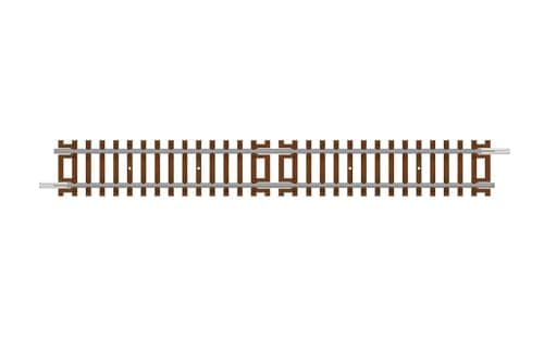 Image of Hornby TT8002 TT Gauge Straight Track - Extra Track Pieces for Model Railway Sets, Toy Train Track Pieces, Includes Straight Model TT Track - Hobbies for Men - Scale 1:120, Brown