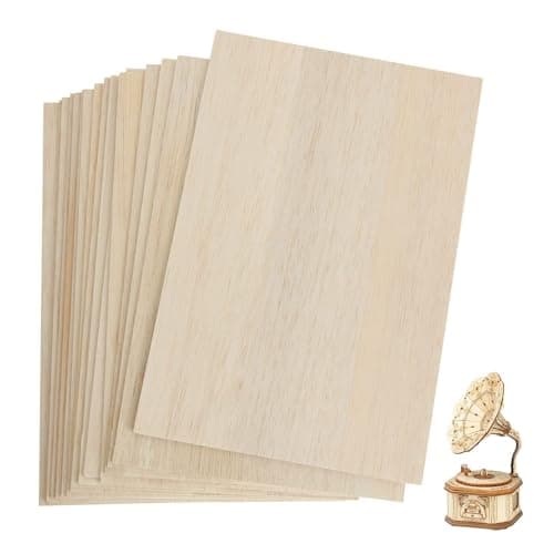 Image of FWEEK 15Pack 420 x 300 x 3MM Basswood Sheets, Craft Plywood Sheets, Plywood Board Thin Wood Board Sheets, Unfinished Wood Boards for Crafts, Hobby, Model Making, Wood Burning