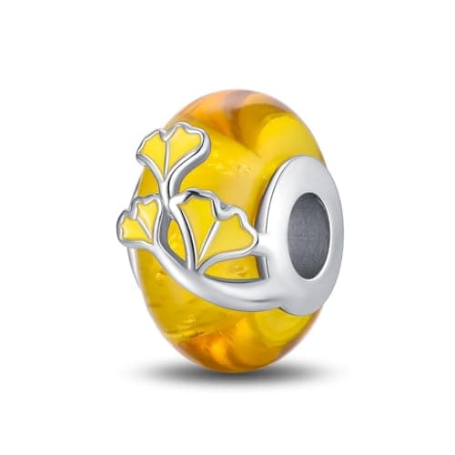 Image of LNQOBU Murano Glass Charms 925 Sterling Silver,Charms for Bracelets,Pink Love Heart,Butterflies Charm,Red Round Bead Charm fit Women Bracelets/Necklace Jewelry Gifts