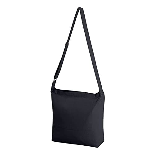 Image of IMFAA Hobo Bag Women Canvas Crossbody Bag Large Capacity Zipped Shoulder Bag Ladies Large Cotton Tote Handbag Girls Shopping Bag (Black Pack-1)