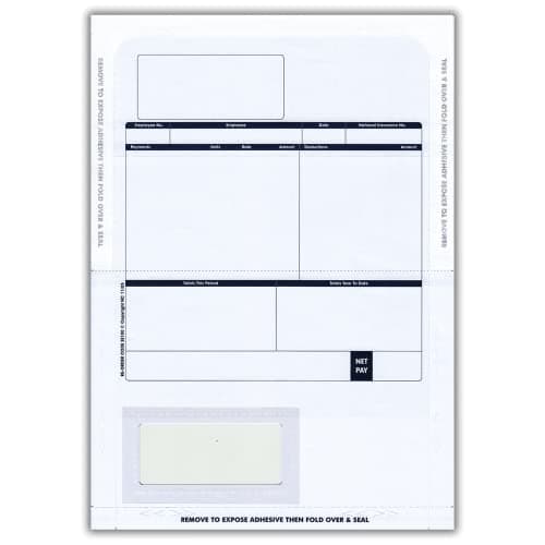 Image of Sage Custom Forms SE100 Sage 1-Part Laser Payslip Advice Mailer 2 Tape Seal (Pack of 500), Blue & White