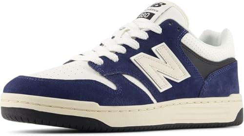 Image of New Balance Men's 480 V1 Premium Sneaker, Nb Navy/Sea Salt, 8.5 UK