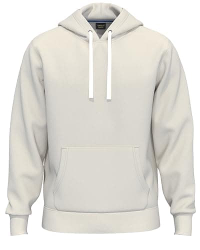Image of SoftSpun- Midweight Hoodies For Men Uk Pullover Hooded Sweatshirt | Ultra Soft Mens Hoodies Year-Round Tops Preshrunk Jumper Winter Warm Cotton Plain Hoodie Men | Mens Fleece Lined Hoodie Sand