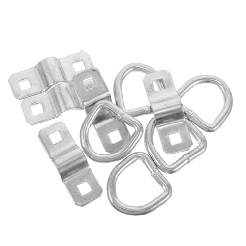 Image of jojofuny Heavy Duty with Fastening Strength for and Durability 5pcs Tie down D Alloy Rope Hooks Secure Cargo Load Anchoring on Truck Trailers