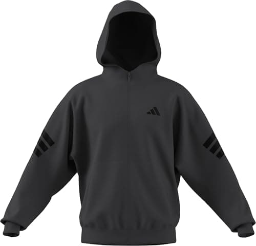 Image of adidas Men's FUTURE ICONS THREE STRIPES FULL-ZIP HOODIE, grey six, XXL