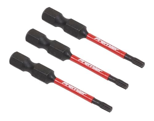 Image of Sealey 3pc 50mm TRX-Star* T10 Impact Power Tool Bit Set - AK8240, Red