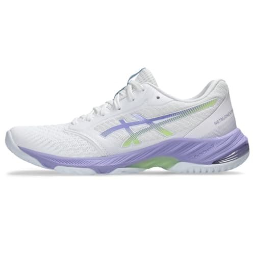 Image of ASICS Women's Netburner Ballistic FlyteFoam 3 Volleyball Shoe, White/Vapor, 4.5 UK