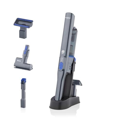 Image of Swan SC15829N Dustmaster Pro Cordless Handheld Vacuum Cleaner, HEPA Filter, Pet Turbo Tool, 35 Min Runtime, Docking Station, Lightweight, 14.8V, 200W, Black