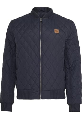 Image of Urban Classics Men's Diamond Quilt Nylon Jacket, Blue (Navy 155), M