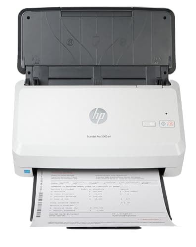 Image of HP ScanJet Pro 3000 s4 Sheet-feed Scanner | Automatic Single-pass, two-sided Document Feeder| 40ppm/80ipm | 50 Page ADF |1200 dpi | USB 3.0 | Letter; Legal; Executive; A4; A5; A6; A7; A8; B5 | OCR