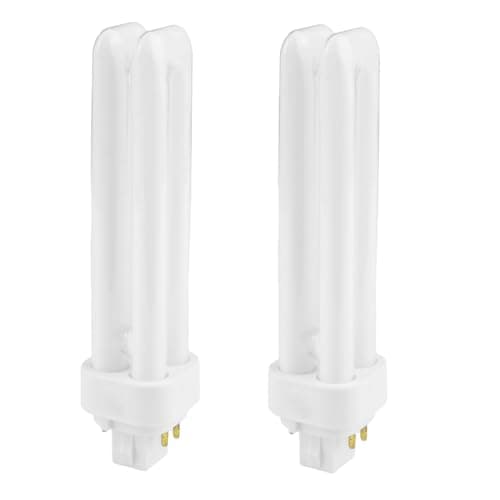 Image of 4 Pin G24q-2 Light Bulbs,18W Compact Fluorescent Lamp Warm White 2700K 2U Double Turn Tube Energy Saving Light Bulbs 1200LM PLC CFL Non-Dimmable (AC 220-240V)for Bathroom Corridor Bedroom 2 Pack