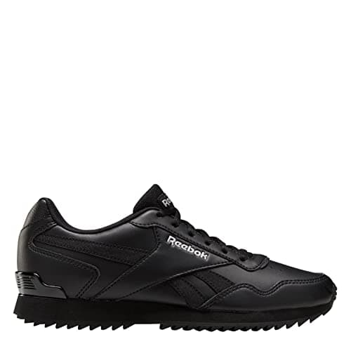 Image of Reebok Women's Royal Glide Ripple Clip Sneakers, Black Black Silver Met, 4.5 UK