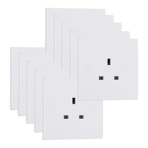 Image of Contactum 13A 1 Gang Unswitched Wall Socket 13 Amp White Pack of 10
