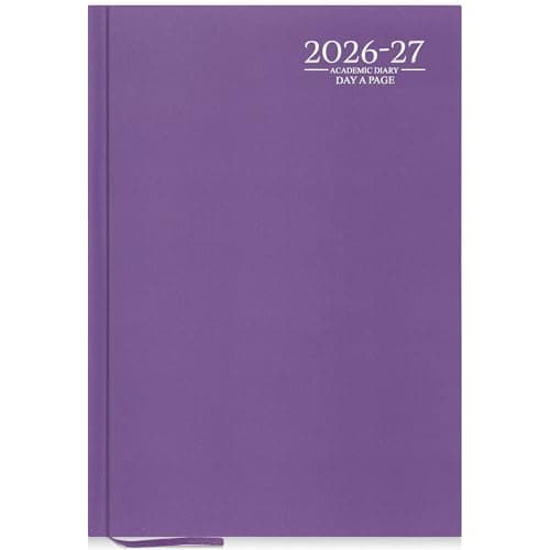 Image of G4GADGET 2026-2027 Academic Diary A4 Day A Page Purple Hardback – August 2026 to July 2027 Daily Planner, Student Teacher School Organizer, Appointment & Timetable Year Planner