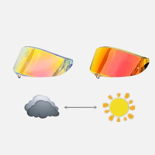Image of K6 Helmet Visor Replacement, Motorcycle Helmet Face Shield Windshield Lens for AGV K6/K6S Helmet (Photochromic Revo Red-Day&Night Use)