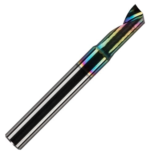 Image of Rennie Tools - 4mm Cutting Diameter x 15mm Single Flute (O Flute) Solid Carbide Up Cut DLC Coated Spiral Router Cutter For ACM Aluminum Acrylic PVC MDF Plastic Endmill/End Mill