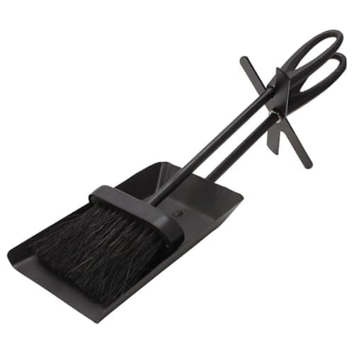Image of Valiant Fireside Ash Brush & Shovel Hearth Tidy Set | 38 cm Cast Iron Handles | Durable Fireplace, Stove, BBQ & Fire Pit Cleaning Tools
