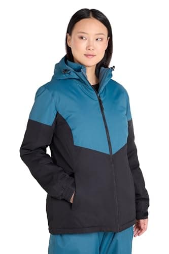 Image of Mountain Warehouse Moon Womens Ski Jacket - Snowproof, Adjustable Hood - Ideal For Sports, Skiing, Snowboarding Dark Green Women's Size 16