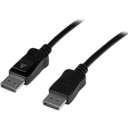 Image of StarTech.com 30 ft DisplayPort 1.2 Cable with Latches - Active - 2560×1600 - DPCP & HDCP - Male to Male DP Video Monitor Cable (DISPL10MA) , Black