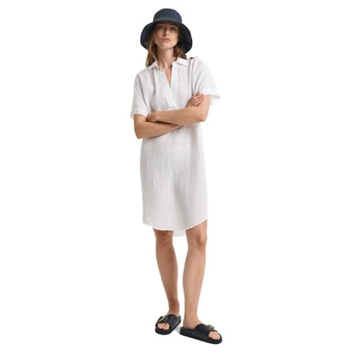 Image of GANT Women's Rel Linen Caftan Dress, White, 16
