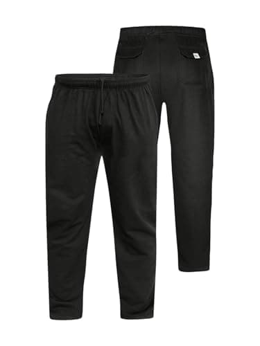 Image of Duke D555 Mens Kingsize Joggers Pants Elasticated Open Hem Jogging Bottoms Black 6XL (Rory)