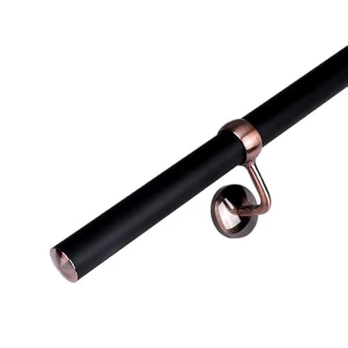 Image of Matt Black Stair Handrail Kit with Copper Brackets – Stainless Steel Wall Mounted Indoor Banister Rail System with Brackets & Fixings, Modern Easy Install Stair Railing - 3.6m