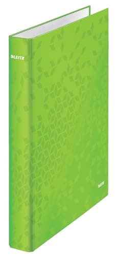 Image of Leitz A4 2 Ring Binder, Holds up to 230 Sheets, WOW Range, 25 mm Spine, Green, 42410054