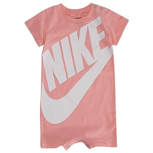 Image of Nike Baby Futura Romper, Bleached Coral, 6 Months