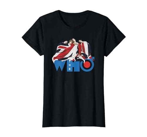 Image of Official The Who Flag T-Shirt, Women, Black, Medium