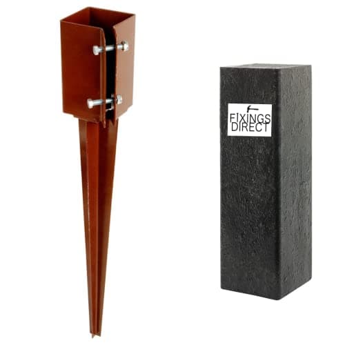 Image of [FIXINGS DIRECT®] 100mm (4") Industrial Fence Post Spike Support 750mm Long Drive Down Post Spike Kit (Includes Free Driving Tool) (1)