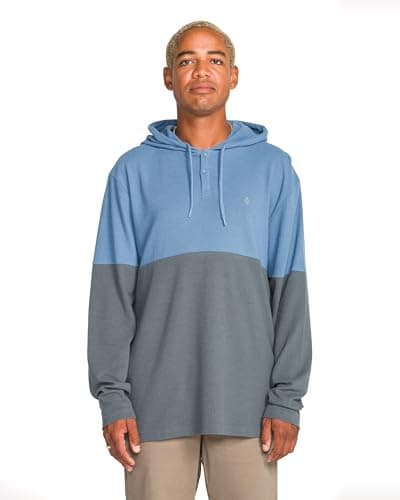 Image of Volcom Men's Murphy Thermal Long Sleeve Shirt Shirt, Dark Slate, L