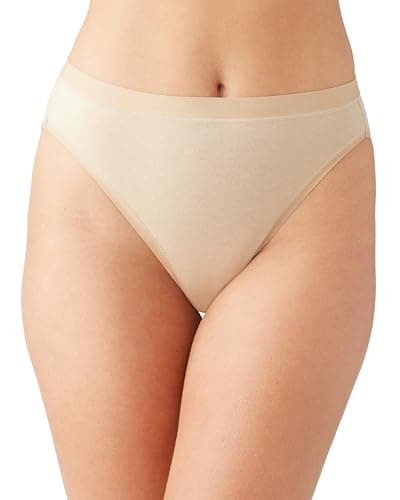 Image of Wacoal Women's Understated Cotton Hi-Cut Brief Panty, Sand, M