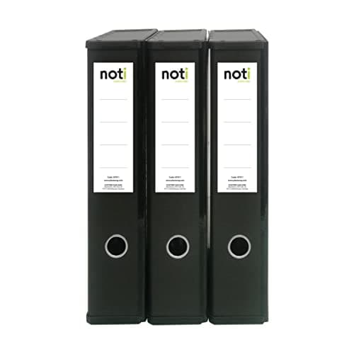 Image of Box File Lock Spring with Ring Pull and Catch, 75mm Spine, Foolscap Black Pack of 3