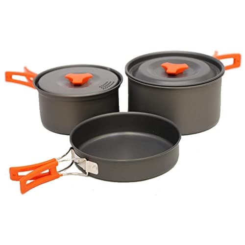 Image of Vango Hard Anodised Camping Cook Set – Lightweight Backpacking Cookware Kit with Non-Stick Pots, Nesting Design & Carry Bag – for Trekking Hiking Fishing Picnic (2 Person Kit)