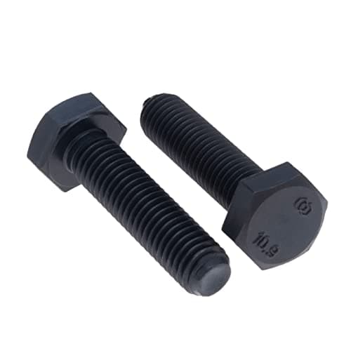 Image of M10x70 Hex Head Bolts, Metric Hexagon Bolts, Black, High Tensile Cap Screws Suitable for Metal Construction Work, Automotive Machinery, DIY, HT Steel Class 10.9 DIN933 10mm x 70mm (Pack of 5)