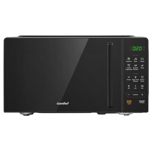 Image of COMFEE' 20L Digital Microwave Oven, 700W Compact Countertop Microwave with Inverter, 6 Auto Menus, Multi-Stage Cooking, ECO Mode, Express Cook, Black - CMO-EM202NF(BK)