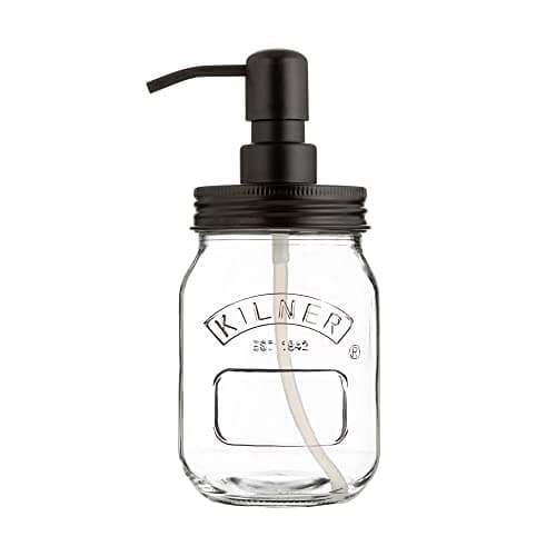 Image of Kilner Liquid Soap & Lotion Dispenser 500ml Glass Jar with Stainless Steel Pump – Durable, Perfect for Kitchen and Bathroom Use