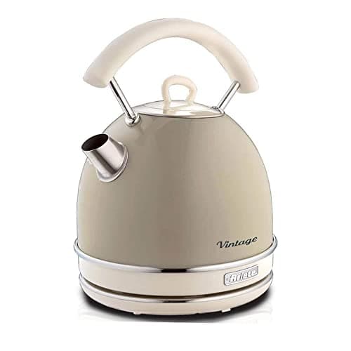 Image of Ariete 2877/03 Retro Style Cordless Dome Kettle, Removable and Washable Filter, 1.7 Litre Capacity, 360 ° Rotating Base, Visible Water Level, Vintage Design, Beige