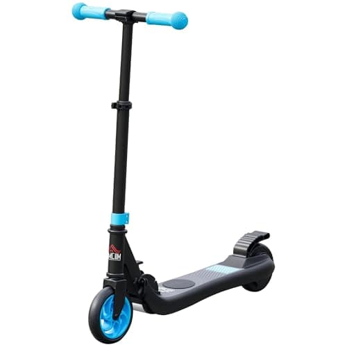 Image of HOMCOM Electric Scooter for Kids, Foldable Electric Scooter for Age 6+, with Adjustable Height, Rear Brake, Up to 8 KM/H, Maximum Range 6 KM, 5kg Lightweight, Sky Blue